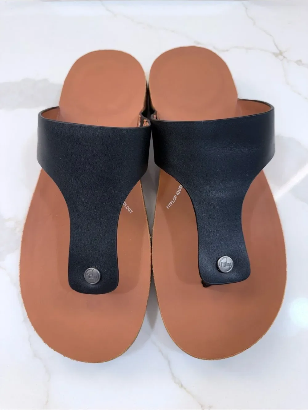 Fitflop iQushion Mens Leather Toe-Post Sandals
